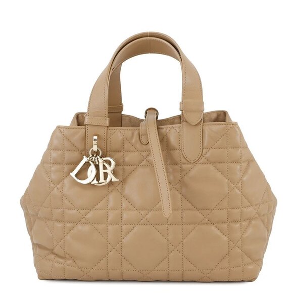 Dior TouJules Macrocannage Handbag Size Medium Calf Leather Tan M2821OSHJ - Picture 1 of 14